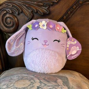 Squishmallows Purple Bunny with Floral Headband